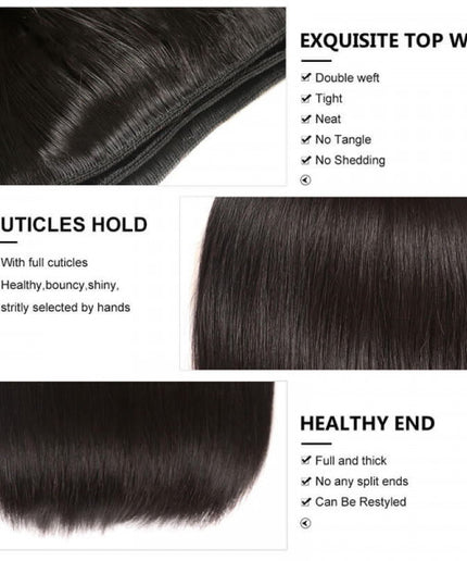 Human Virgin Hair Straight 3 Bundles 100% Virgin Hair