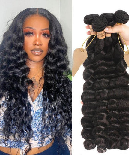 Human Virgin Hair Loose Deep Wave 4 Bundles