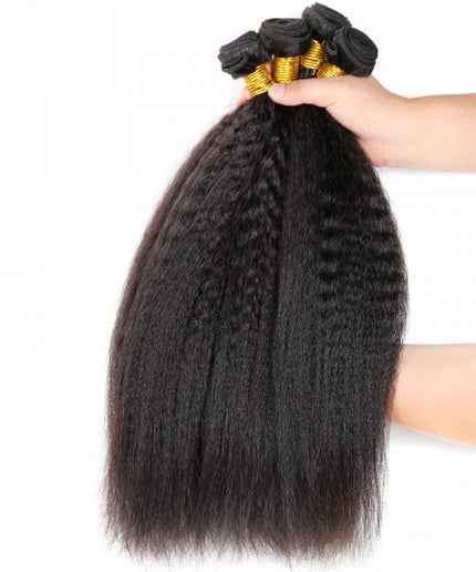 Kinky Straight Hair 4 Bundles Human Hair Yaki Weave