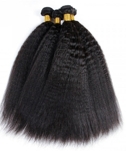 Kinky Straight Hair 4 Bundles Human Hair Yaki Weave