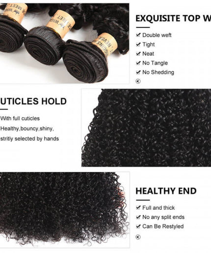 Virgin Hair Curly Weave 100% Human Hair Weave 4 Bundles