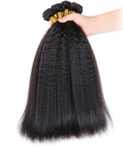 Kinky Straight Hair 4 Bundles Human Hair Yaki Weave