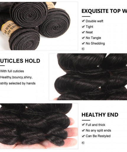 Human Hair Weave Loose Wave 4 Bundles Hair Bundles